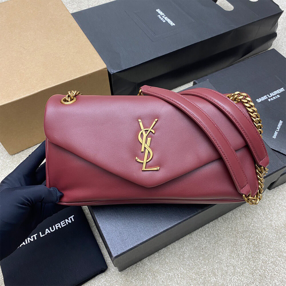 Alternative view of YSL calypso small in plunged lambskin
