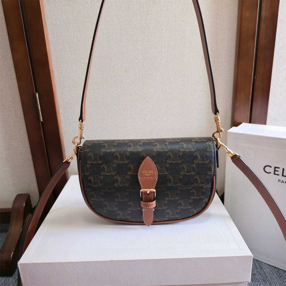 Alternative view of Celine SOFT SHOPPER BAG IN Triomphe Canvas and Calfskin