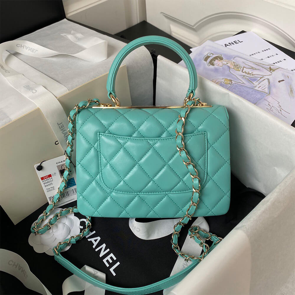 CHANEL Mini Flap Bag with Top Handle(HIGH-END GRADE) - Image 4