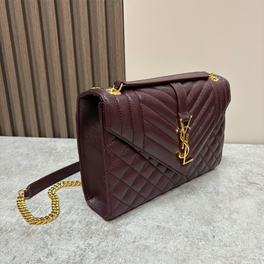 YSL envelope medium in grained leather - Image 8