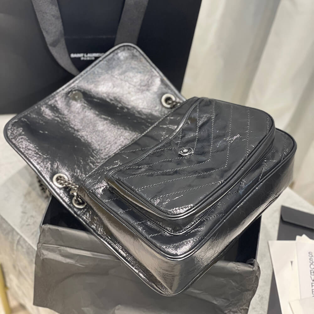 Alternative view of SAINT LAURENT NIKI MEDIUM IN CRINKLED VINTAGE LEATHER