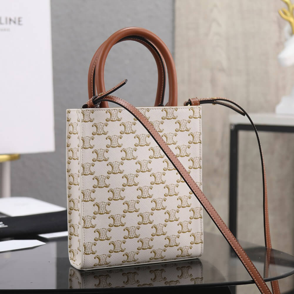 Alternative view of CELINE Mini Vertical Cabas IN Triomphe Canvas with Celine print