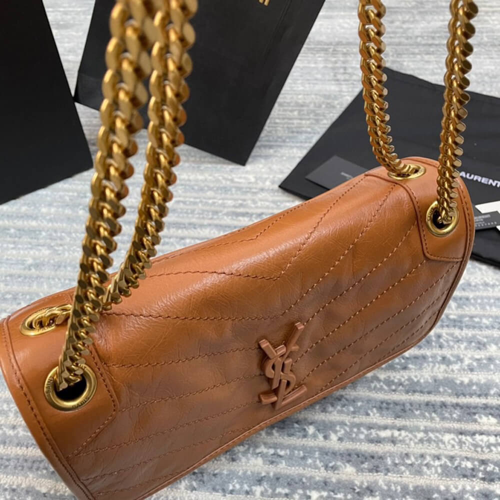 Alternative view of SAINT LAURENT NIKI MEDIUM IN CRINKLED VINTAGE LEATHER