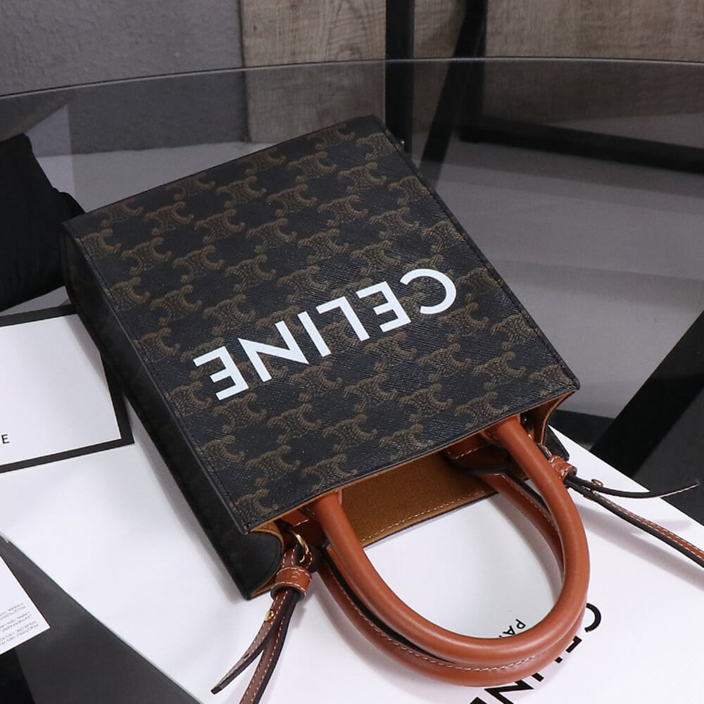 Alternative view of CELINE Mini Vertical Cabas IN Triomphe Canvas with Celine print