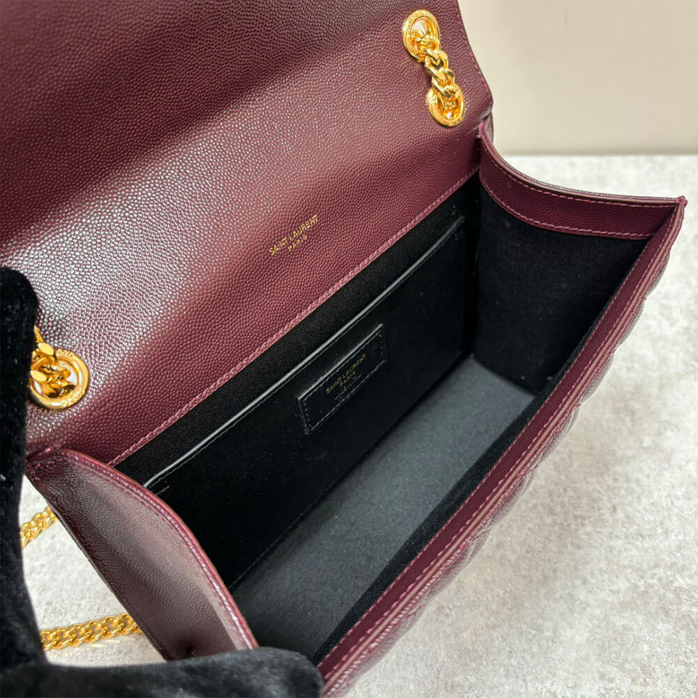 Alternative view of YSL envelope medium in grained leather