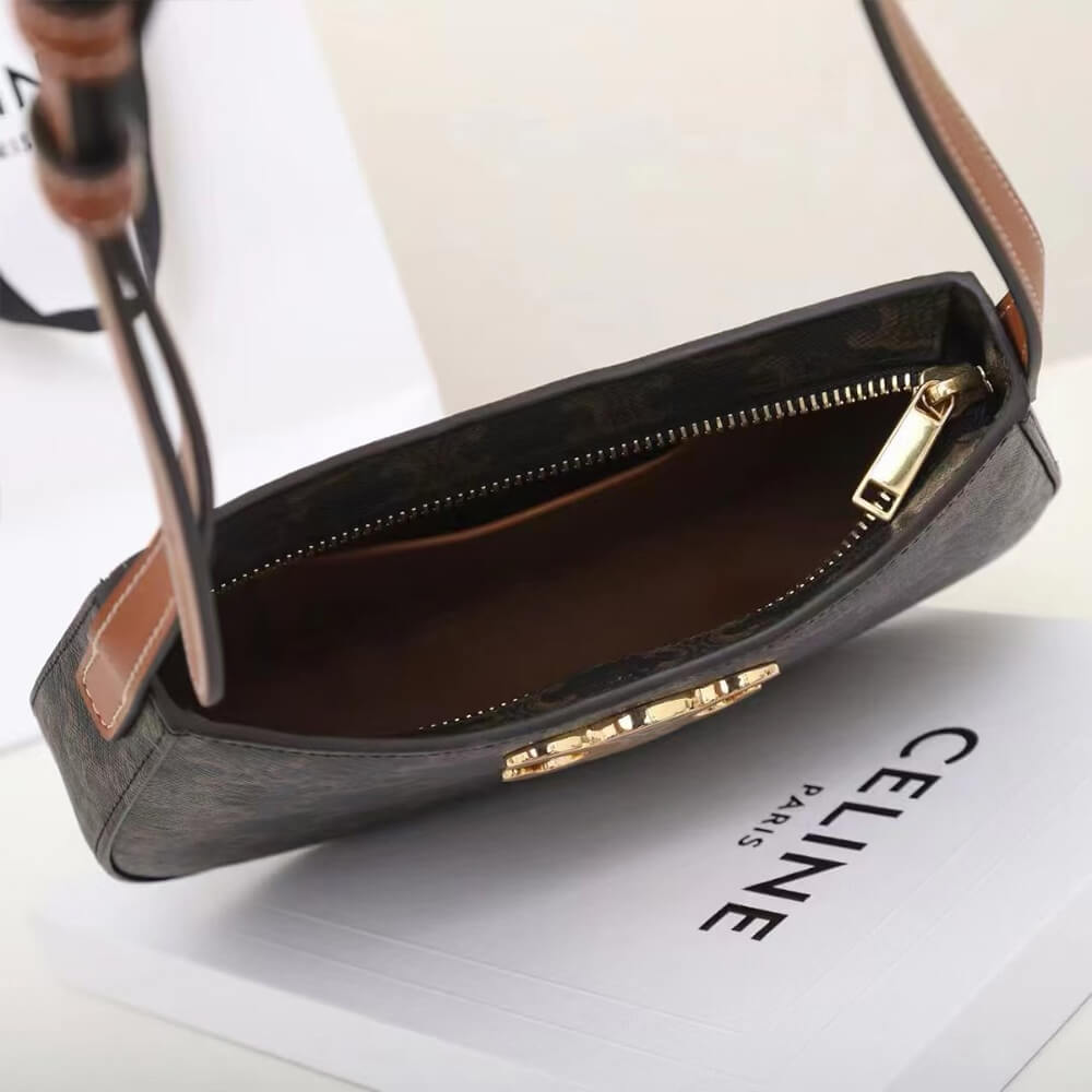 Alternative view of CELINE MEDIUM TILLY BAG in Triomphe canvas and calfskin