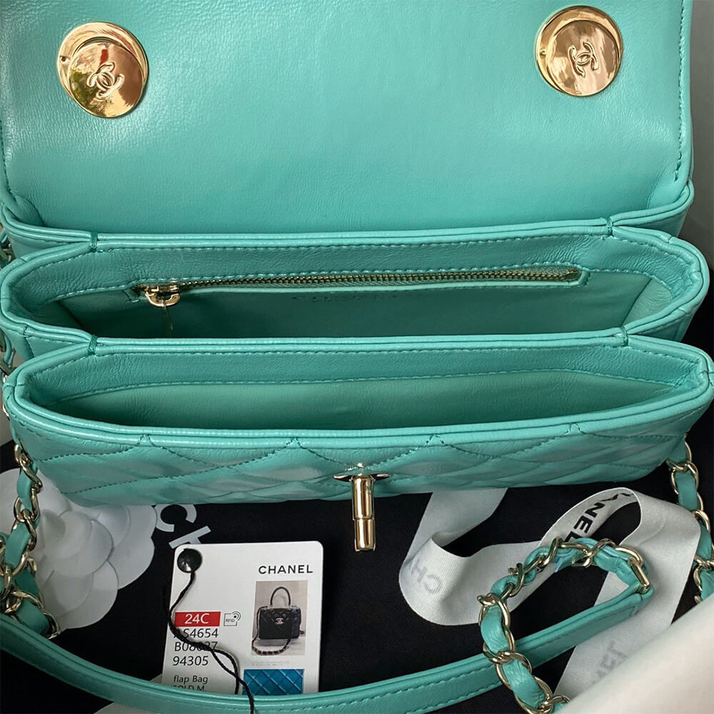 CHANEL Mini Flap Bag with Top Handle(HIGH-END GRADE) - Image 5