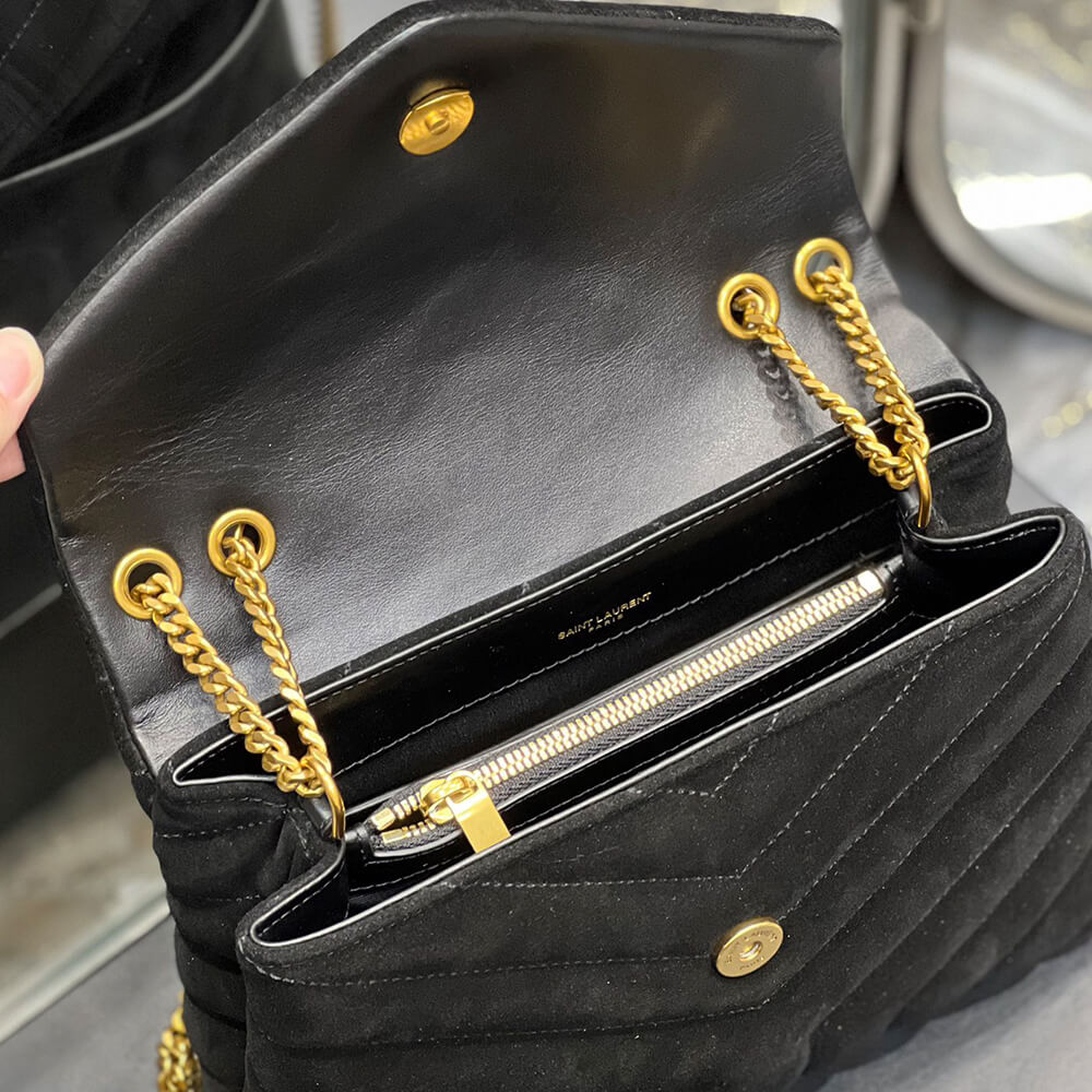 Alternative view of LOULOU SMALL CHAIN BAG IN “Y” QUILTED SUEDE